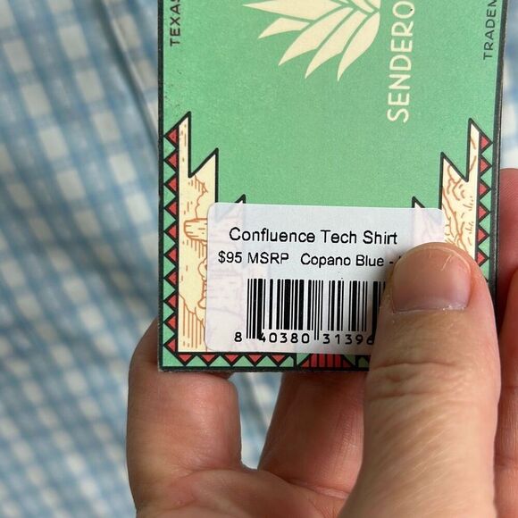 Sendero Provision Co Confluence Tech Shirt Sz XL Blue White Long Sleeve Snap But - Picture 4 of 8